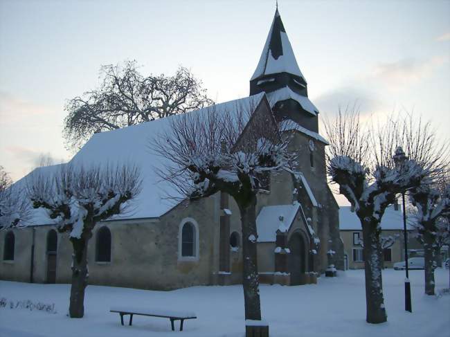 L'église Saint-Rémy sous la neige - Berchères-sur-Vesgre (28260) - Eure-et-Loir