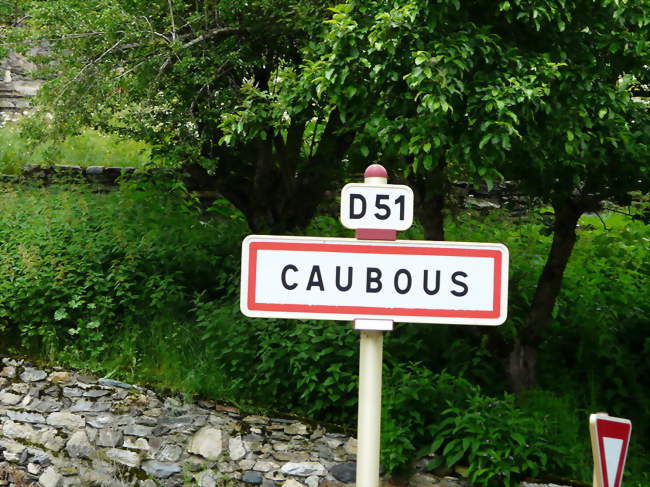 Panneau d'entrée dans Caubous, sur la route départementale 51 - Caubous (31110) - Haute-Garonne