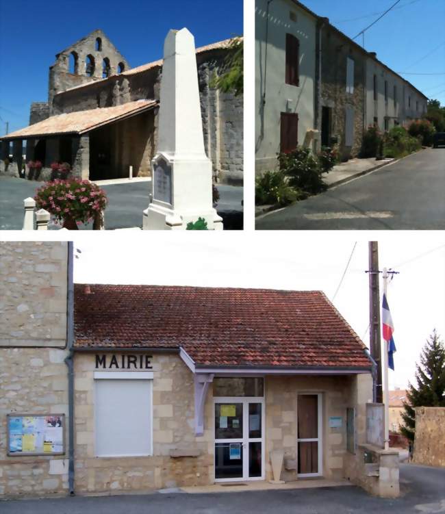 Église Notre-Dame, centre-bourg et mairie - Taillecavat (33580) - Gironde