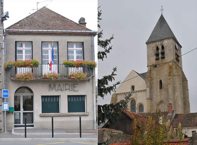La mairie et l'église Saint-Étienne - Briarres-sur-Essonne (45390) - Loiret