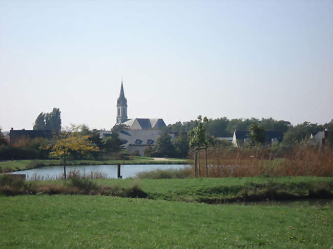 Vue de Saint Sylvain d'Anjou depuis le théâtre de verdure du parc André Delibes - Saint-Sylvain-d'Anjou (49480) - Maine-et-Loire