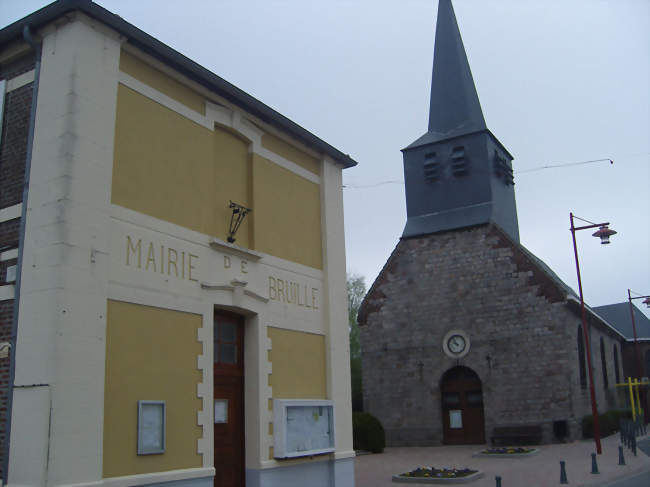Mairie et église - Bruille-lez-Marchiennes (59490) - Nord