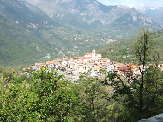 La Bollène-Vésubie vue du versant nord du col de Turini - La Bollène-Vésubie (06450) - Alpes-Maritimes