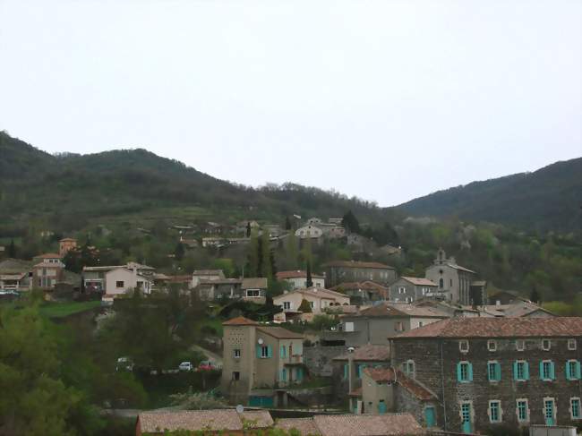 Vue d'ensemble de Darbres, depuis la route de Lussas - Darbres (07170) - Ardèche