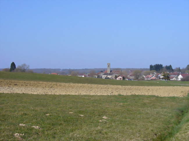 Anjeux vue de la rue de la Cornée (RD 14) - Anjeux (70800) - Haute-Saône