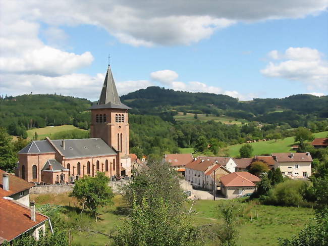 Mi-Mandray, l'église et la mairie - Mandray (88650) - Vosges