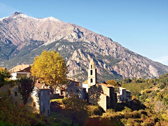 Village de Muracciole, au fond le Monte Cardo - Muracciole (20219) - Haute-Corse