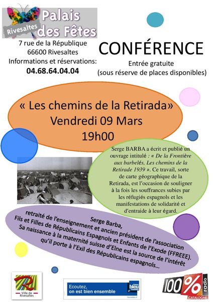 Conférence « Sur les chemins de la Retirada»  M. Serge Barba