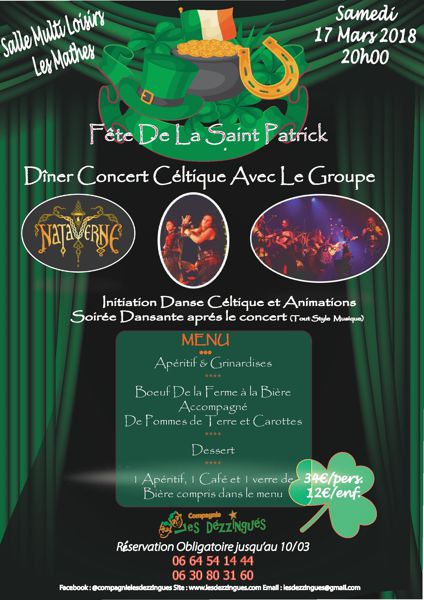 Dîner Concert Celtique Saint Patrick