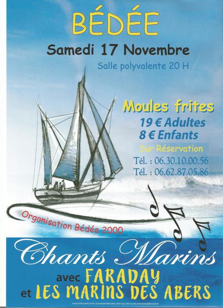 CHANTS MARINS / Moules frites samedi 17  novembre à Bédée