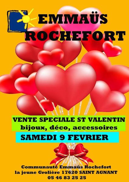 Vente St Valentin à Emmaüs Rochefort à Saint-Agnant