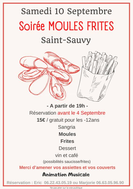 Soirée Moules/Frites Saint-Sauvy