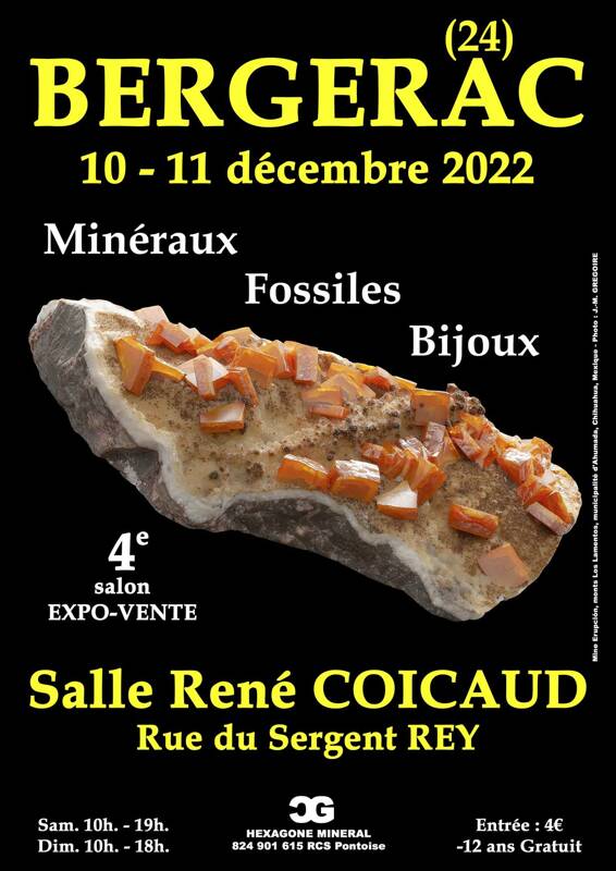 4e SALON MINERAUX FOSSILES BIJOUX de BERGERAC (Dordogne)
