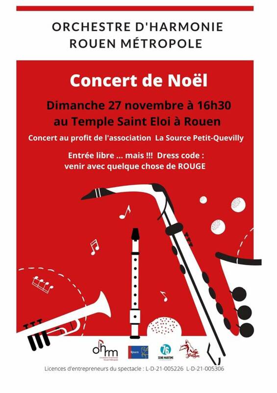 Concert de Noël de l'Orchestre d'Harmonie de Rouen Métropole au profit de l’association La Source