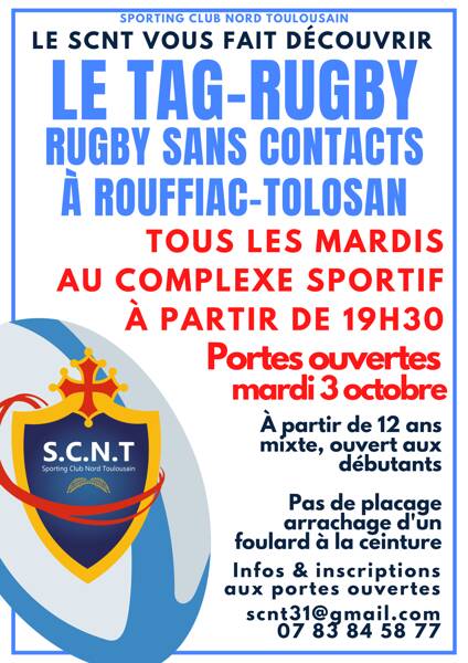 Portes ouvertes tag-rugby à Rouffac-Tolosan (rugby sans contact)