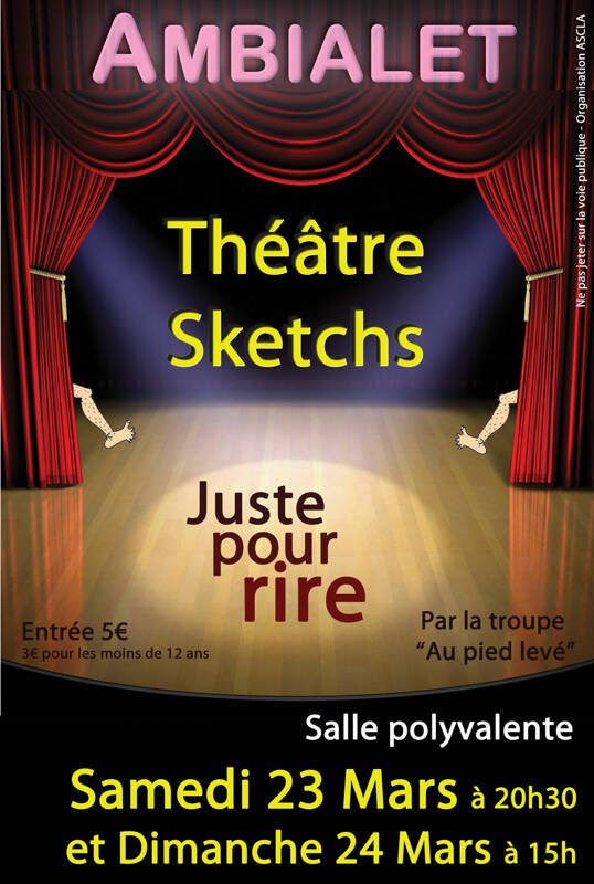 Spectacle de théâtre et sketchs à Ambialet les 23 et 24 mars 2024