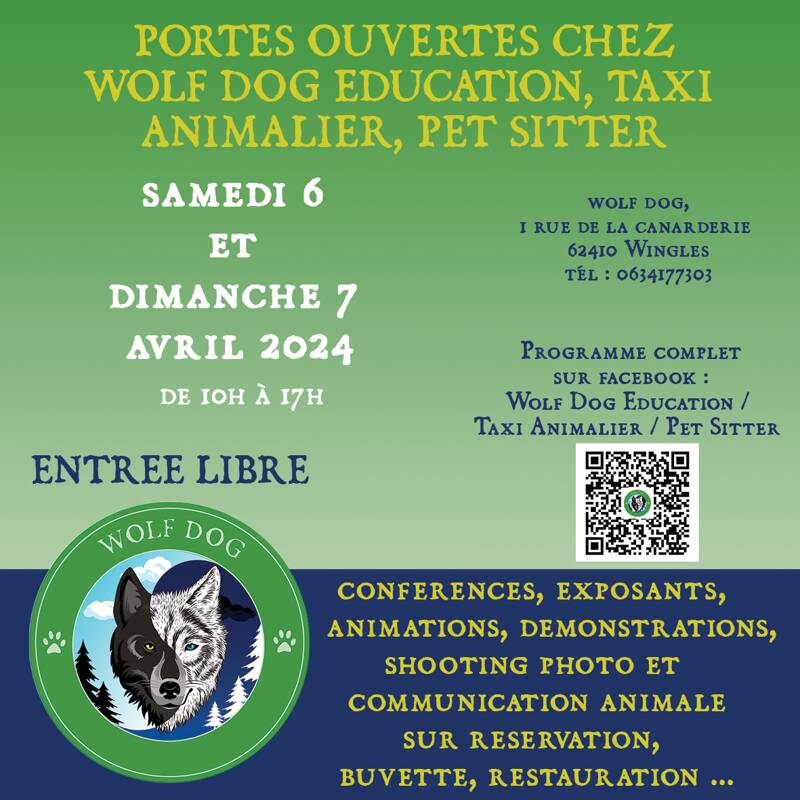 Portes ouvertes wolf dog education taxi animalier pet sitter