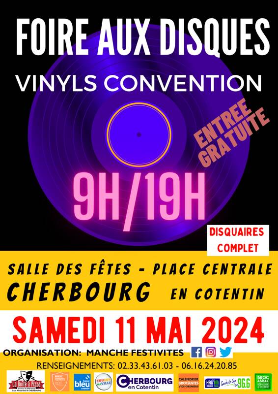 foire aux disques/ salon vinyles,  cherbourg 11 mai 2024