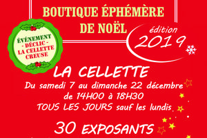BOUTIQUE EPHEMERE DE NOËL La Cellette 30 exposants,  du 7 au 22 décembre 2019