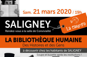 SOIRÉE  BIBLIOTHÈQUE HUMAINE - Des Histoires et des GENS - SALIGNEY - SAMEDI 21 MARS 2020 19h