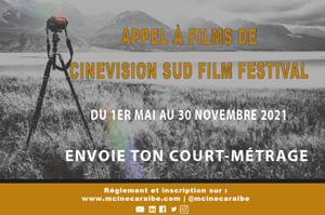 APPEL À FILMS DE CINEVISION SUD FILM FESTIVAL DU 1 MAI AU 30 NOV 2021 (GUADELOUPE)