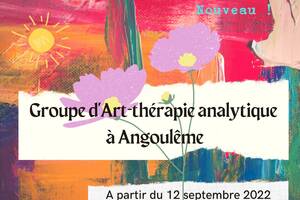 Atelier mensuel d'art-thérapie analytique en groupe à Angoulême.