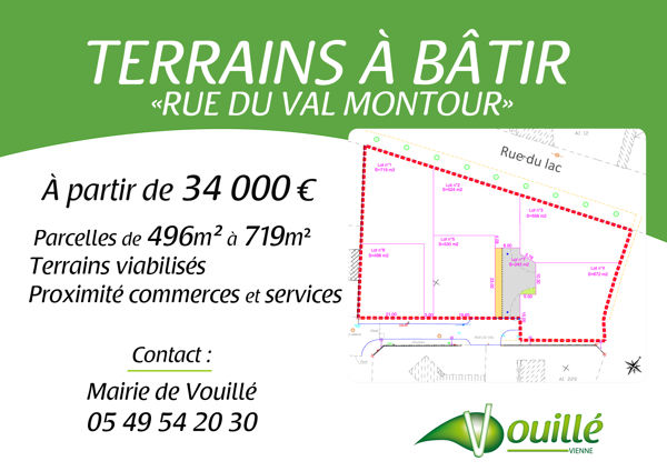 TERRAINS A BATIR : UNE OPPORTUNITE A SAISIR - VOUILLE