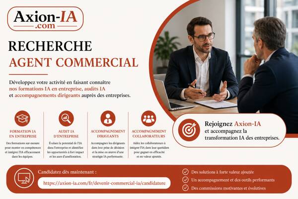 Agent commercial indépendant H/F – Formations IA, audits IA et coaching – Secteur Saint-Marcellin
