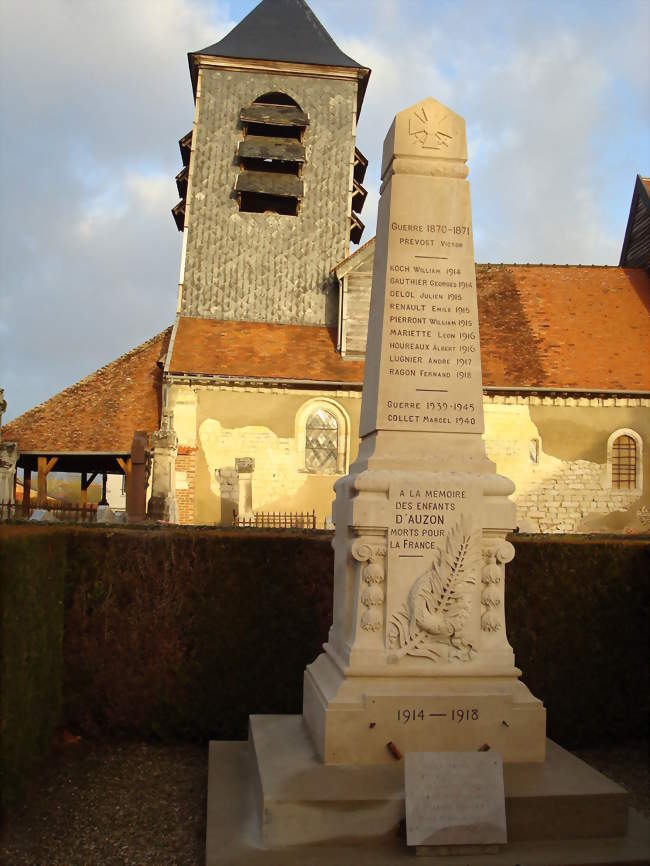 L'église et le monument aux morts d'Auzon-les-Marais - Val-d'Auzon (10220) - Aube