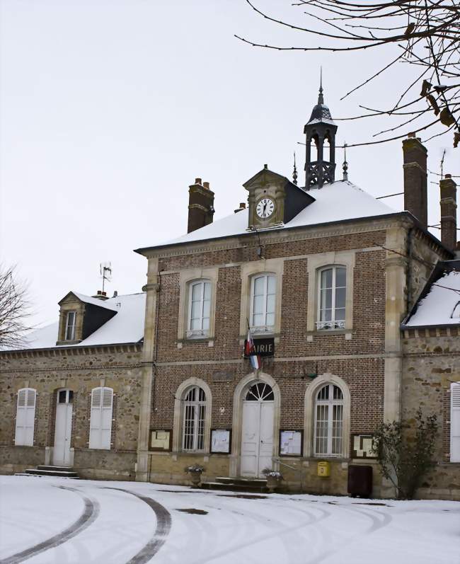 Mairie de Marnay-sur-Seine sous la neige de l'hiver 2010 - Marnay-sur-Seine (10400) - Aube