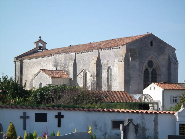 L'église Saint-Pierre vue depuis le cimetière communal - Médis (17600) - Charente-Maritime