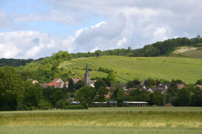 L'église de Brasles et le vignoble champenois - Brasles (02400) - Aisne