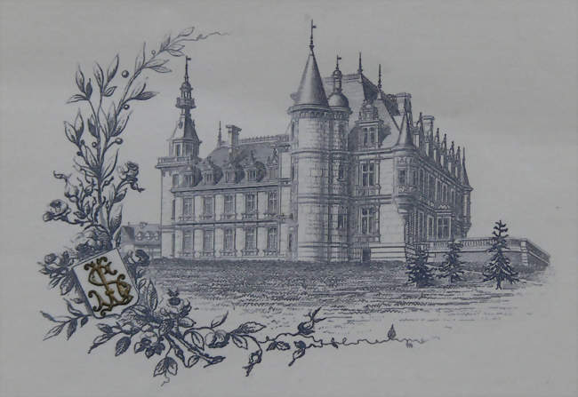 Le château de Brochon, représenté sur le papier à lettre de Stéphen Liégeard - Brochon (21220) - Côte-d'Or