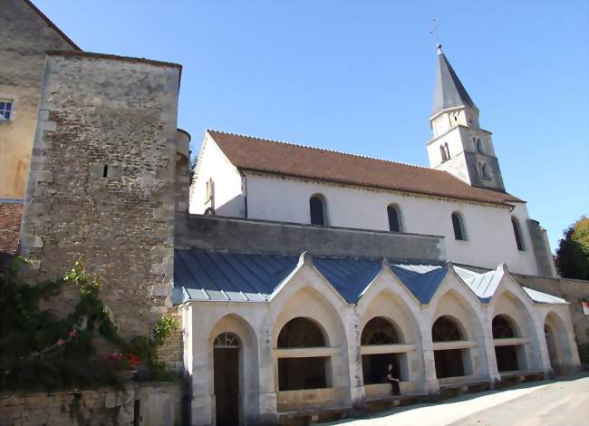 Photo de l'église Saint-Martin et du lavoir de Salives - Salives (21580) - Côte-d'Or