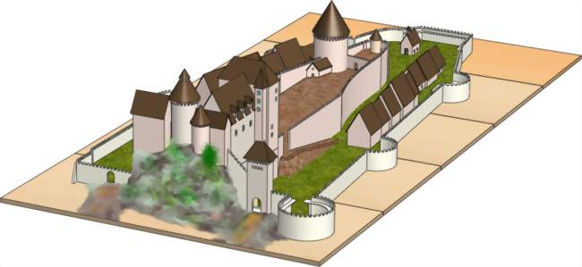 Représentation numérique du château des sires de Neuchâtel - Neuchâtel-Urtière (25150) - Doubs