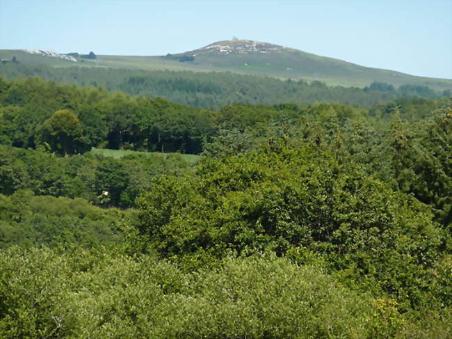 Le mont Saint-Michel de Brasparts vu de l'ouest depuis Glujeau Ty Riou en Lopérec - Saint-Rivoal (29190) - Finistère