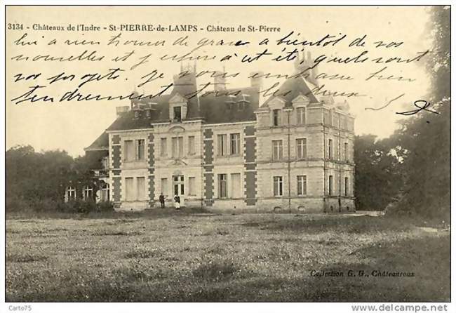 Ancienne carte postale du château - Saint-Pierre-de-Lamps (36110) - Indre