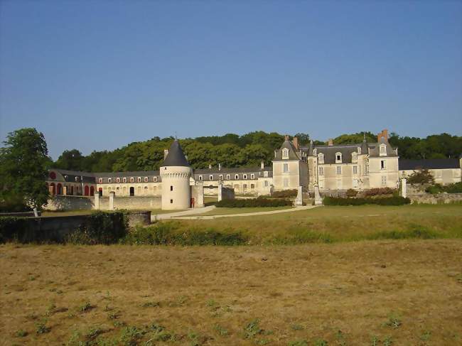 Vue générale du château de Gizeux, ancienne propriété angevine de la famille du Bellay puis de celle de la famille de Contades - Gizeux (37340) - Indre-et-Loire