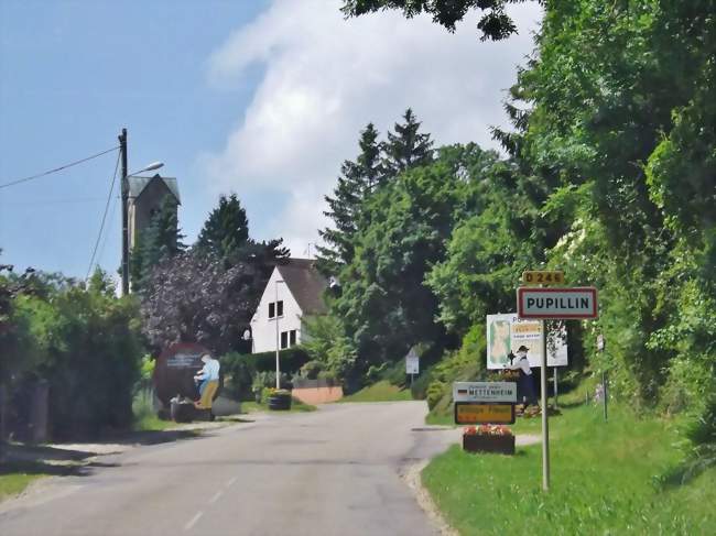 Panneau d'entrée du village de Pupillin - Pupillin (39600) - Jura