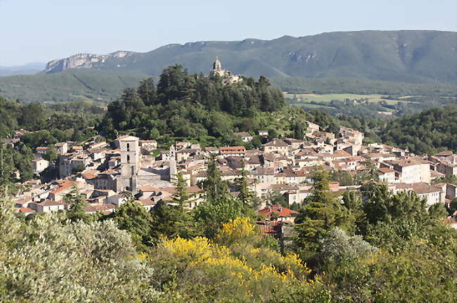 Vue générale de Forcalquier avec au fond la montagne du Luberon - Forcalquier (04300) - Alpes-de-Haute-Provence