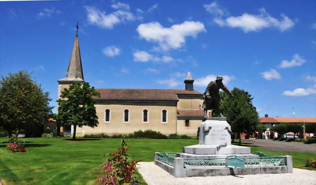 Herm, l'église et le monument aux morts - Herm (40990) - Landes