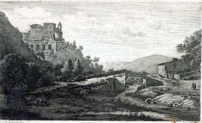 Le Château en 1789, gravure de Jean-Jacques de Boissieu - Châteauneuf (42800) - Loire