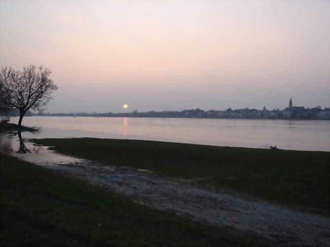 Le Fresne-sur-Loire vu depuis la rive sud de la Loire, en crue - Le Fresne-sur-Loire (49123) - Loire-Atlantique