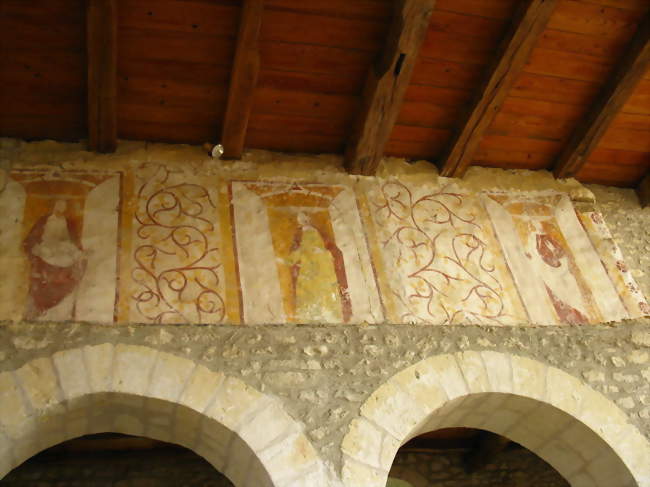 Fresques de l'église Saint-Hippolyte, datant du XIVe ou du XVe siècle - Faverolles-et-Coëmy (51170) - Marne