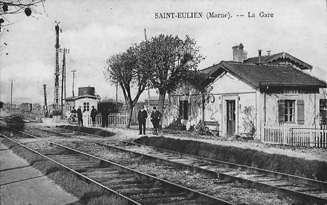 La gare de Saint-Eulien vers 1900 - Saint-Eulien (52100) - Marne