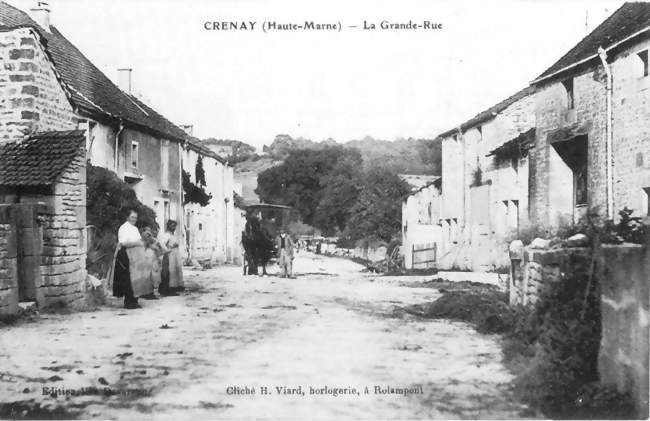 Carte postale ancienne de la Grande-Rue de Crenay - Foulain (52000, 52800) - Haute-Marne