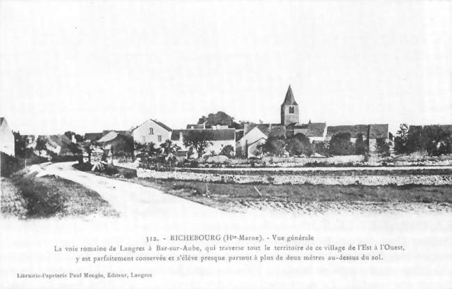 Carte postale ancienne - vue générale du village - Richebourg (52120) - Haute-Marne