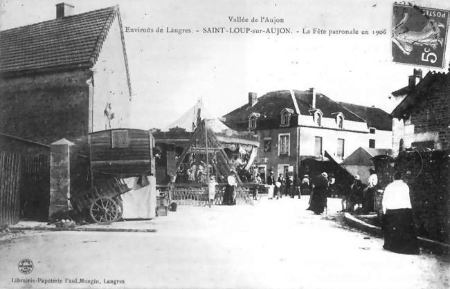 Carte postale ancienne de la fête patronale en 1906 - Saint-Loup-sur-Aujon (52210) - Haute-Marne