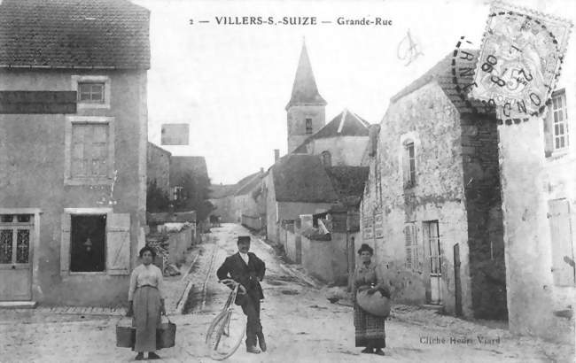 Carte postale ancienne de la Grande-Rue - Villiers-sur-Suize (52210) - Haute-Marne
