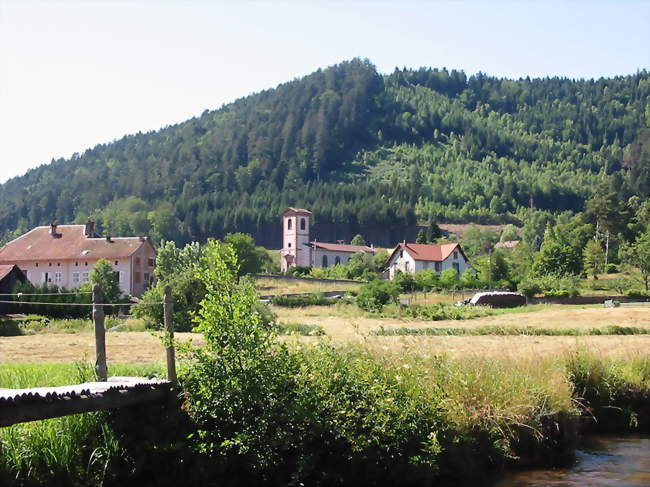Le village vu de la rive gauche de la Plaine - Bionville (54540) - Meurthe-et-Moselle